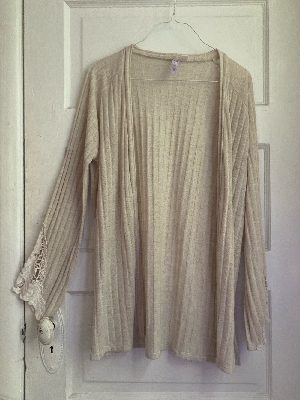 Lace Sleeve Cardigan Sweater